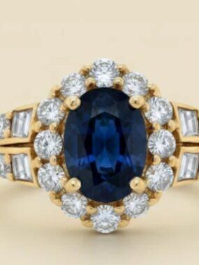 18k Sapphire Diamond Bridal Registry Wedding Engagement Ring